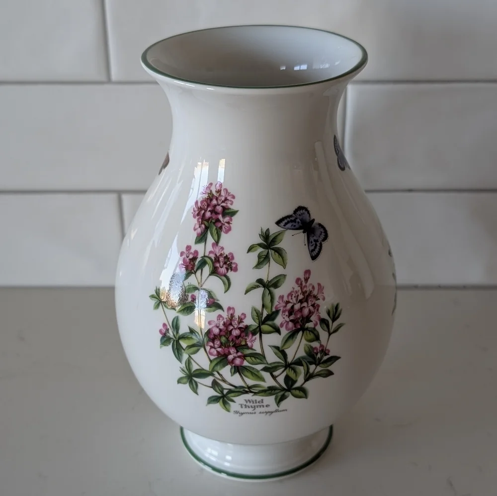 Royal Worcester Herbs Porcelain Butterfly Sage Wild Thyme Flower Vase 9